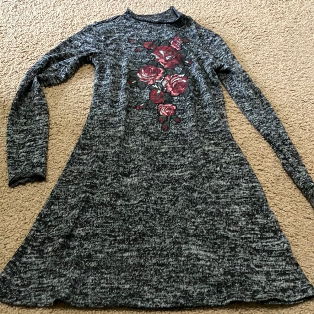 Gray dress with flowers